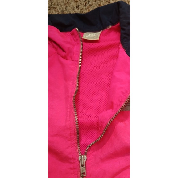 Vintage 80s 90s Nike Neon Pink 1/2 Zip Windbreaker Jacket Womens Medium - Picture 8 of 9